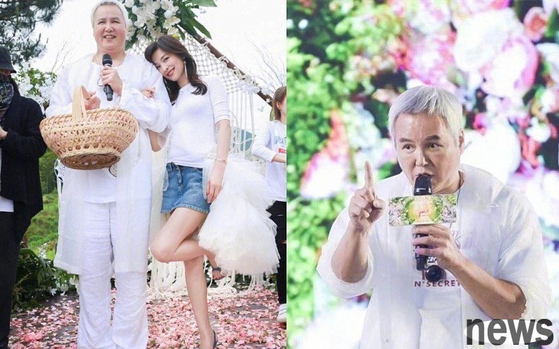 林瑞陽日前因白髮又是發福體態,被笑是妻子張庭的奶奶。圖/摘自微博